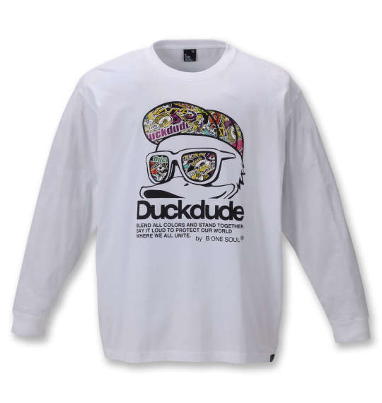 b-one-soul DUCK DUDE長袖Tシャツ ホワイト