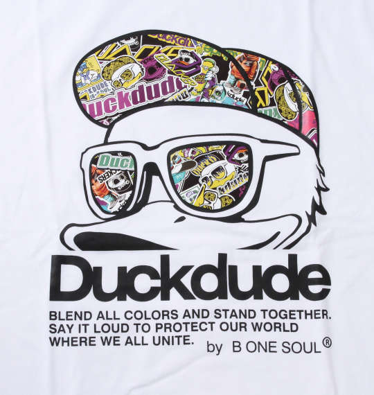 b-one-soul DUCK DUDE長袖Tシャツ ホワイト
