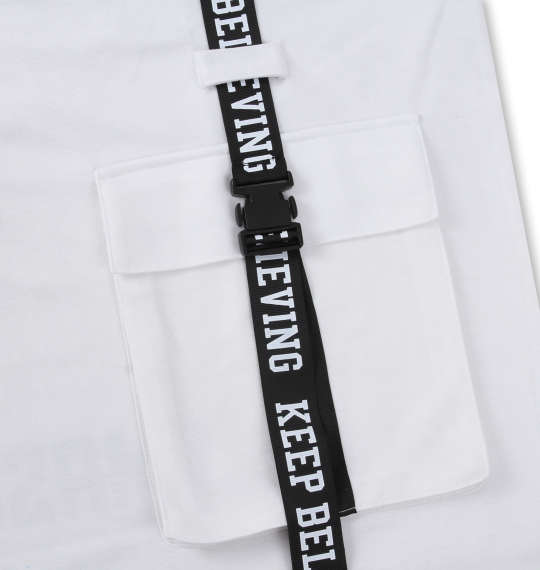 SHOCK NINE ポンチテープ使いポケット付半袖Tシャツ オフホワイト