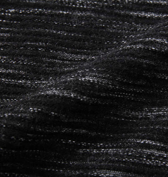launching pad スラブリップル五分袖コーディガン+半袖Tシャツ ブラック杢×ブラック