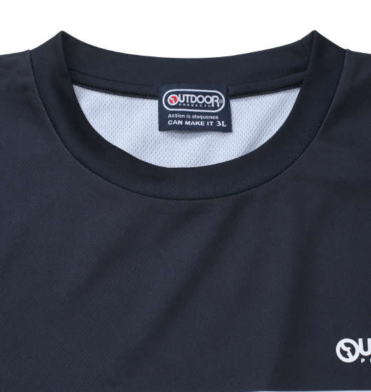 OUTDOOR PRODUCTS DRYメッシュボーダープリント半袖Tシャツ ブラック