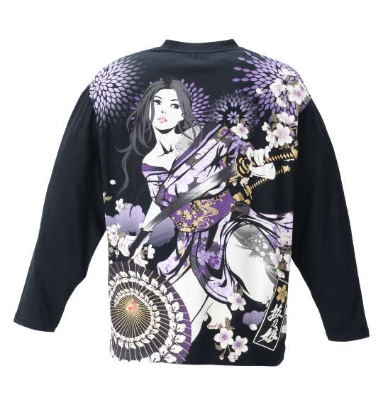 絡繰魂抜刀娘 結愛長袖Tシャツ ブラック
