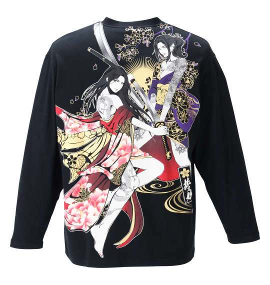 絡繰魂抜刀娘 結愛&穂乃花長袖Tシャツ ブラック