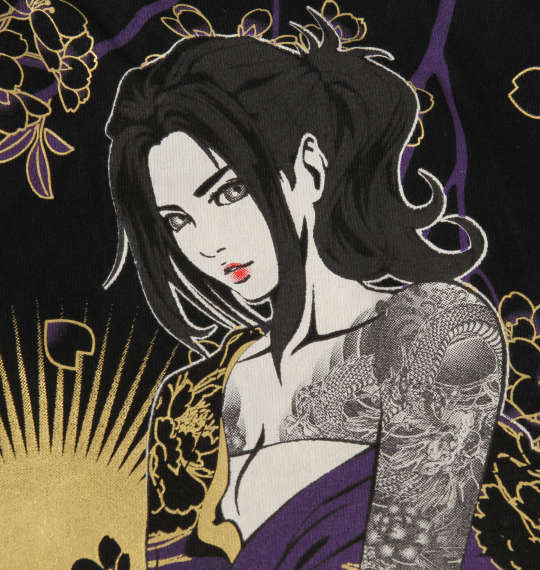 絡繰魂抜刀娘 結愛&穂乃花長袖Tシャツ ブラック