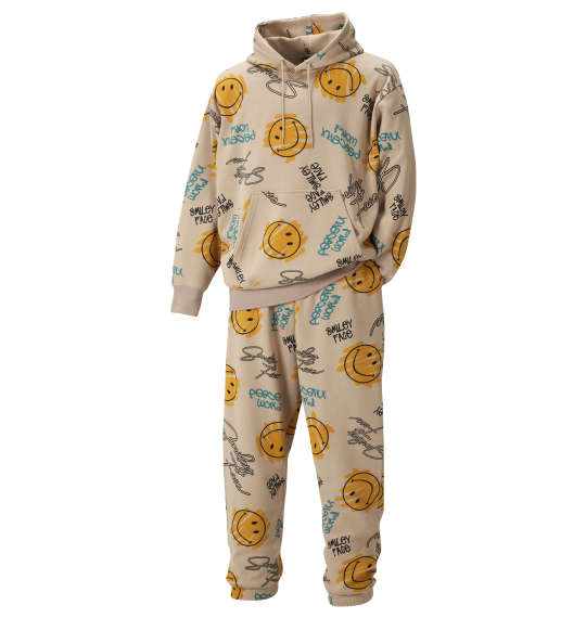 SMILEY FACE 裏起毛プルパーカーセット ダークベージュ