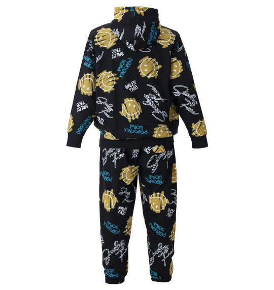 SMILEY FACE 裏起毛プルパーカーセット ブラック