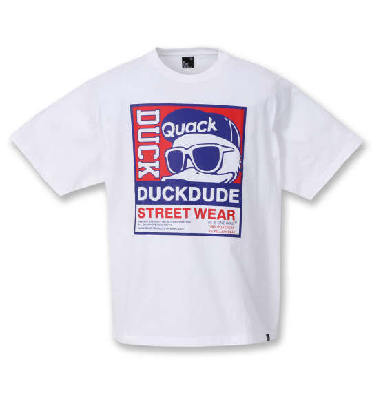 b-one-soul DUCK DUDE STOREロゴ半袖Tシャツ ホワイト