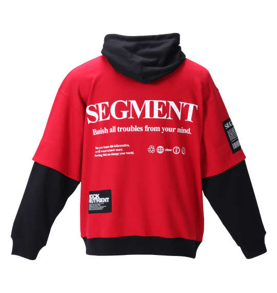 b-one-soul レイヤードプルパーカー レッド