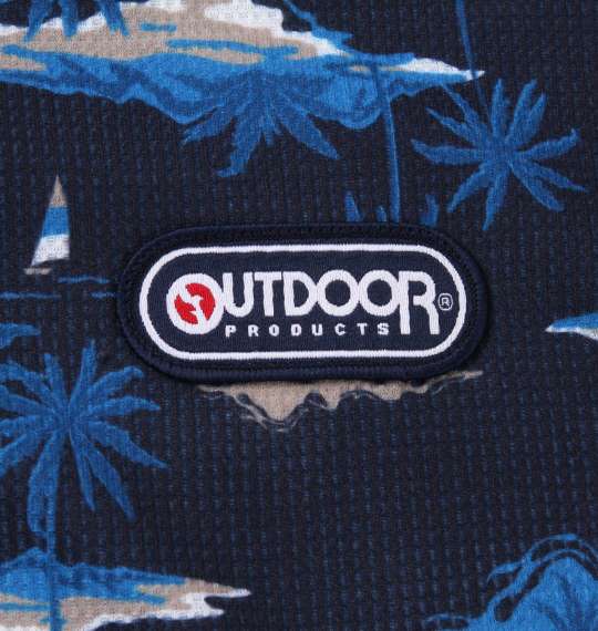 OUTDOOR PRODUCTS ワッフル半袖フルジップパーカー ネイビー系