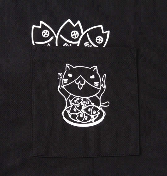 NECOBUCHI-SAN ポケット付DRYハニカムメッシュ半袖Tシャツ ブラック