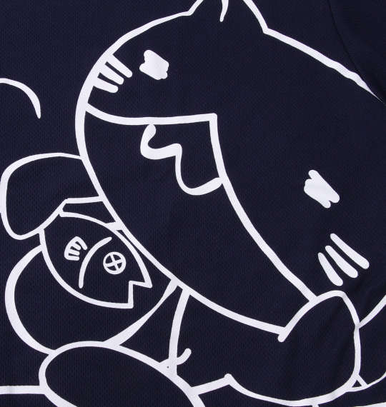 NECOBUCHI-SAN DRYハニカムメッシュ半袖Tシャツ ネイビー