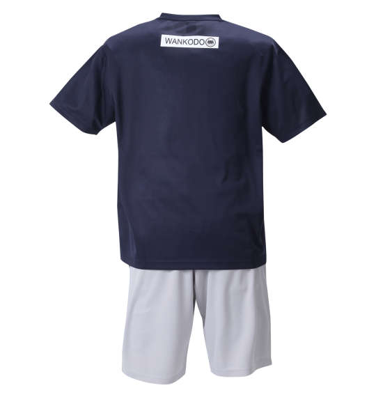 黒柴印和んこ堂 DRYメッシュ半袖Tシャツ+ハーフパンツ+収納袋 ネイビー×グレー