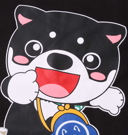 黒柴印和んこ堂 DRYメッシュ半袖Tシャツ+ハーフパンツ+収納袋 ブラック×ブラック