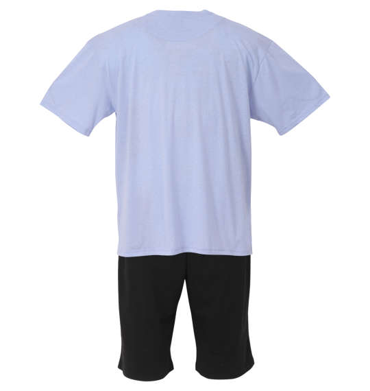 黒柴印和んこ堂 天竺半袖Tシャツ+ミニ裏毛ハーフパンツ サックス×ブラック