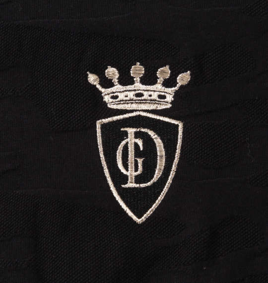 GLADIATE 刺繍カモフラジャガード半袖VネックTシャツ ブラック