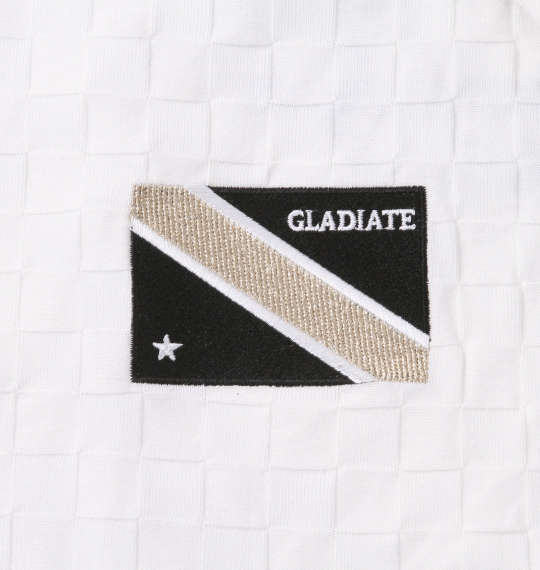 GLADIATE 刺繍ブロックジャガード半袖ポロシャツ ホワイト