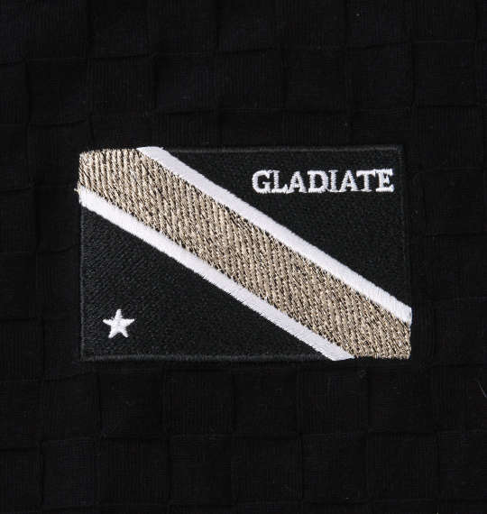 GLADIATE 刺繍ブロックジャガード半袖ポロシャツ ブラック
