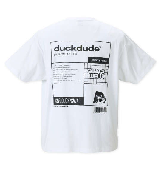 b-one-soul DUCK DUDEメタリックフェイス半袖Tシャツ ホワイト