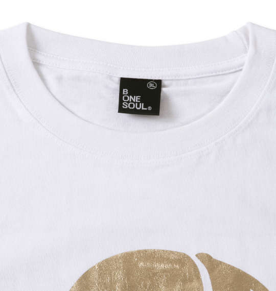 b-one-soul DUCK DUDEメタリックフェイス半袖Tシャツ ホワイト