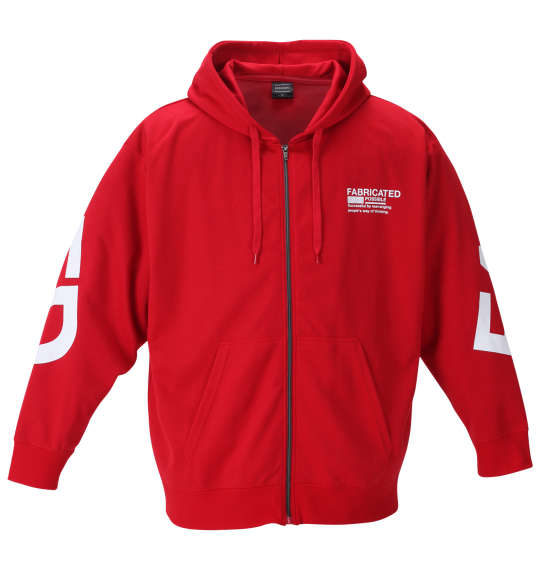 BEAUMERE ダンボールフルジップパーカー+半袖Tシャツ レッド×ブラック