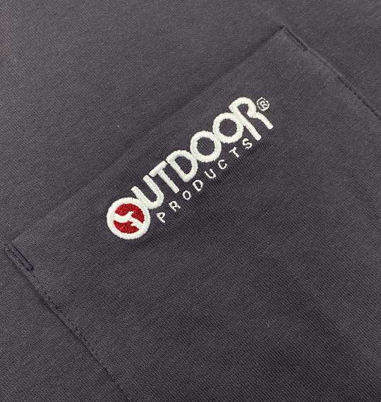 OUTDOOR PRODUCTS 天竺ポケット付長袖Tシャツ チャコール
