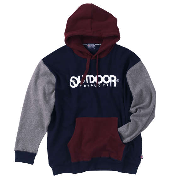 OUTDOOR PRODUCTS 裏起毛クレイジー切替プルパーカー ネイビー