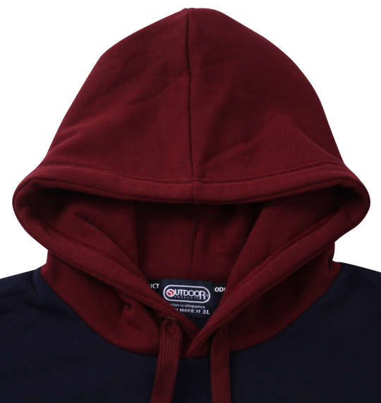OUTDOOR PRODUCTS 裏起毛クレイジー切替プルパーカー ネイビー