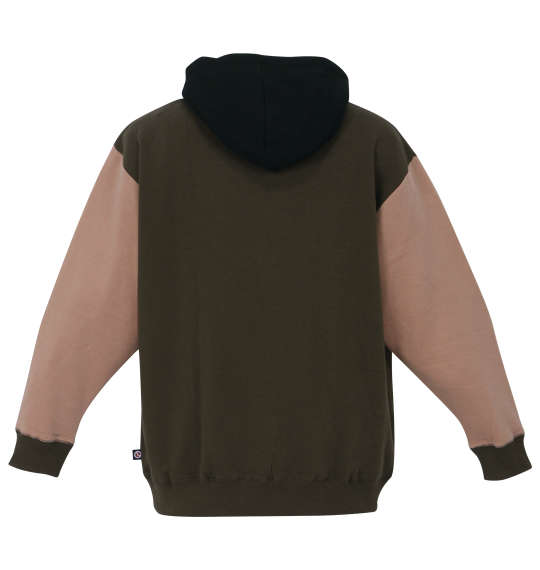 OUTDOOR PRODUCTS 裏起毛クレイジー切替プルパーカー カーキ