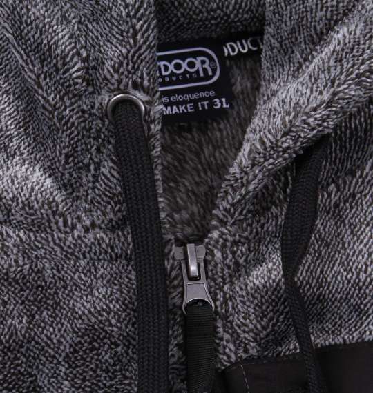 OUTDOOR PRODUCTS シルキーフリースジャケット グレー杢