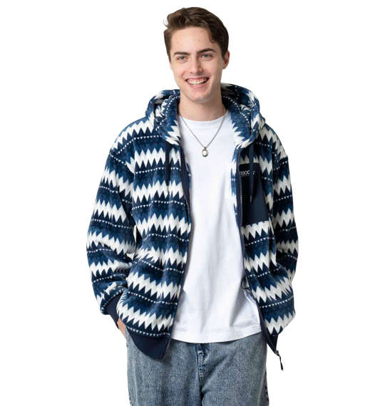 OUTDOOR PRODUCTS シルキーフリースジャケット ネイビー系