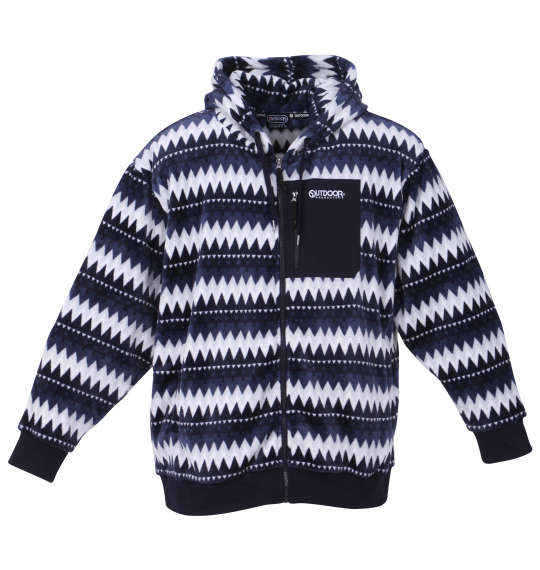 OUTDOOR PRODUCTS シルキーフリースジャケット ネイビー系