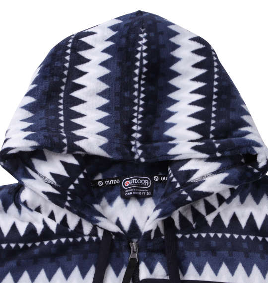 OUTDOOR PRODUCTS シルキーフリースジャケット ネイビー系