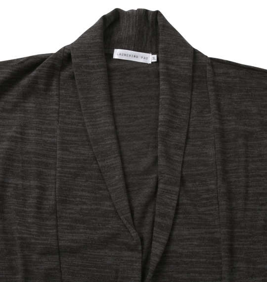 launching pad コーディガン+半袖Tシャツ チャコール杢×ブラック