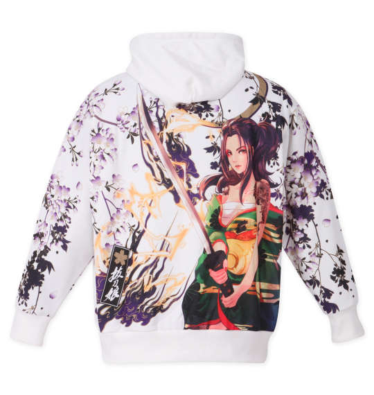 絡繰魂抜刀娘 穂乃花電光石火剣舞フルジップパーカー ホワイト