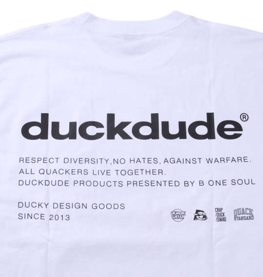 b-one-soul DUCK DUDE3Dメタリック長袖Tシャツ ホワイト