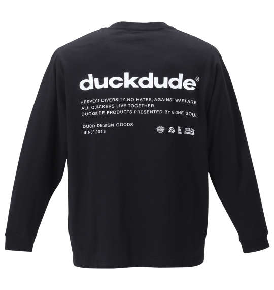 b-one-soul DUCK DUDE3Dメタリック長袖Tシャツ ブラック