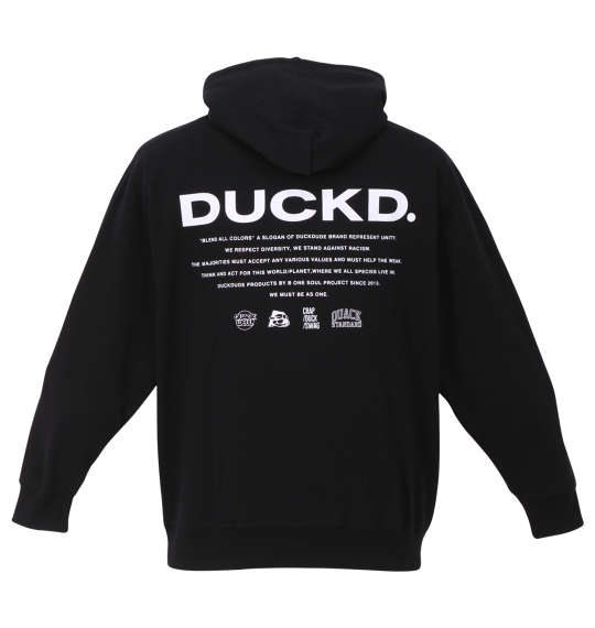 b-one-soul DUCK DUDEスプラッシュフェイスプルパーカー ブラック