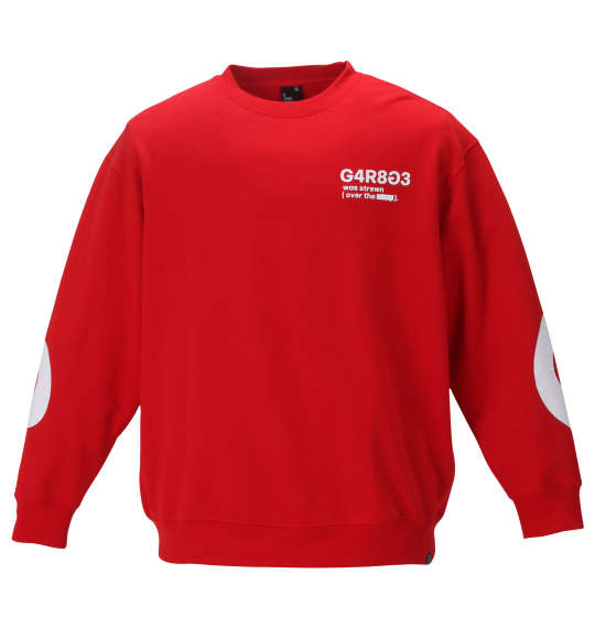 b-one-soul バックビッグロゴクルーネックスウェット レッド