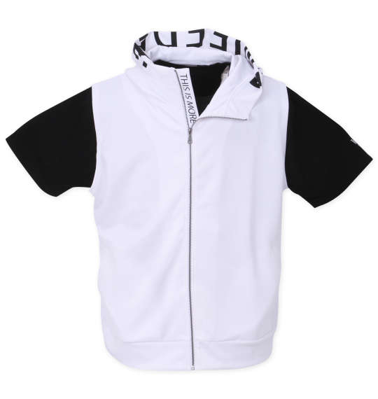 in the attic ポンチノースリーブパーカー+半袖Tシャツ ホワイト×ブラック