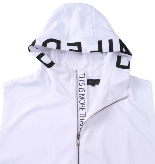 in the attic ポンチノースリーブパーカー+半袖Tシャツ ホワイト×ブラック