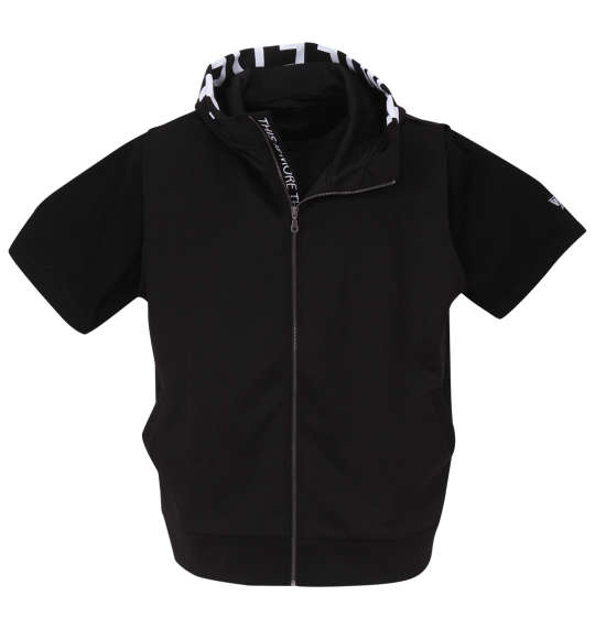 in the attic ポンチノースリーブパーカー+半袖Tシャツ ブラック×ブラック