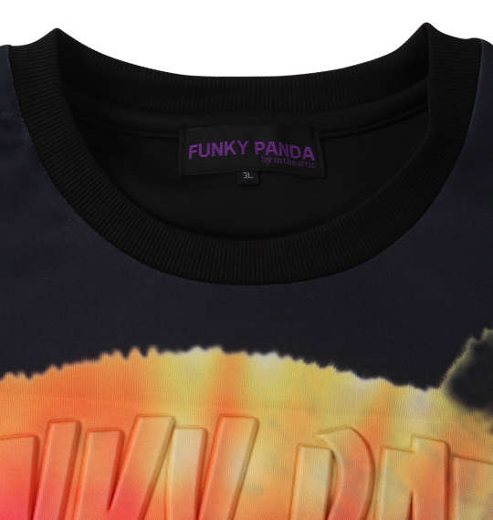 FUNKY PANDA by in the attic タイダイ柄エンボス半袖Tシャツ ブラック