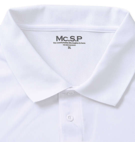 Mc.S.P DRYハニカムメッシュ半袖ポロシャツ ホワイト