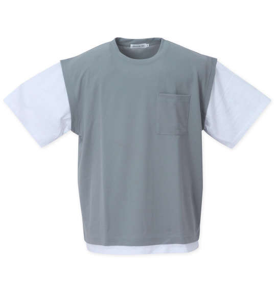 launching pad ジョーゼットフェイクレイヤード半袖Tシャツ サックスブルー