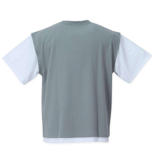 launching pad ジョーゼットフェイクレイヤード半袖Tシャツ サックスブルー