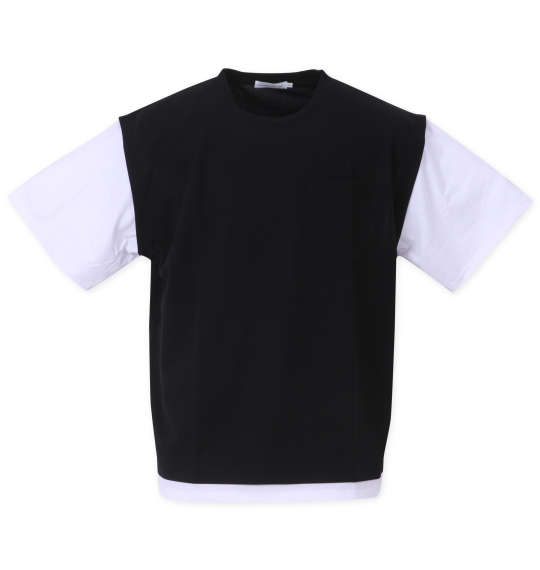 launching pad ジョーゼットフェイクレイヤード半袖Tシャツ ブラック