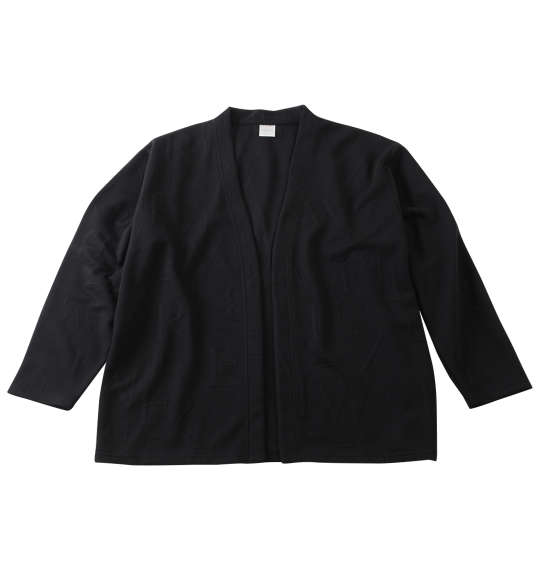 BEAUMERE 膨れジャガード長袖カーディガン+半袖Tシャツ ブラック×ホワイト