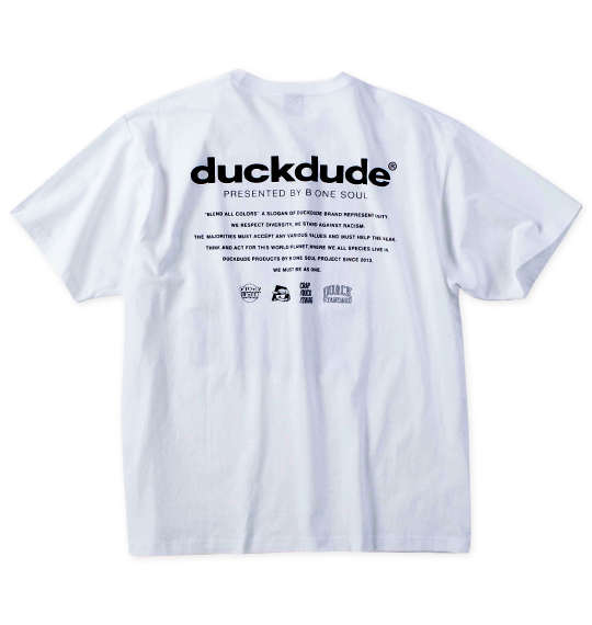 b-one-soul DUCK DUDEメタリック半袖Tシャツ ホワイト