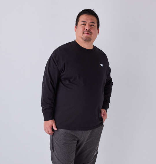 OUTDOOR PRODUCTS 天竺エンボス長袖Tシャツ ブラック
