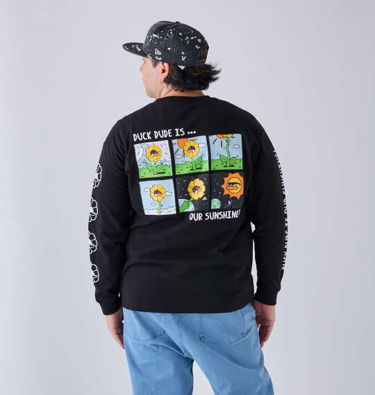 b-one-soul DUCK DUDEサンフラワー長袖Tシャツ ブラック